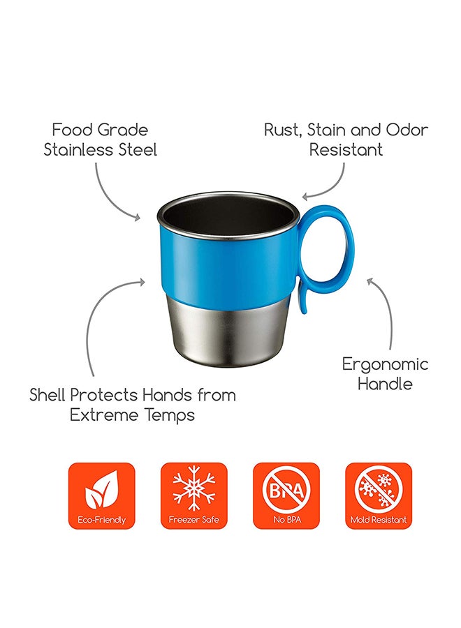 Innoba Din Din Smart Stainless Steel Cup Blue/Silver 4.2 x 3.1 x 3.1inch  - Image 2