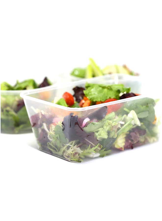 5-Piece Disposable Rectangular Microwaveable Container Clear 500ml