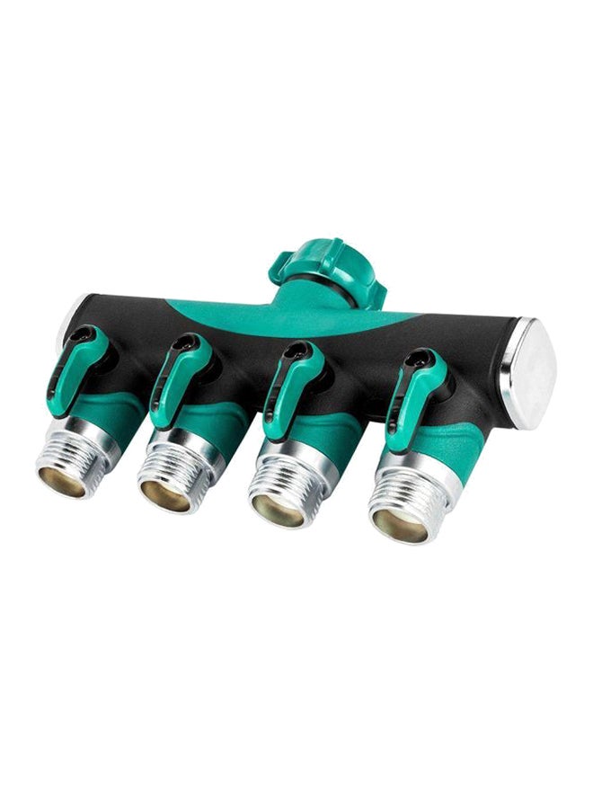 Generic 4 Way Watering Hose Splitter Green/Black 