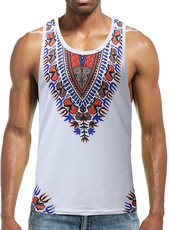 Sleeveless Ethnic Style Vest White  - Image 3
