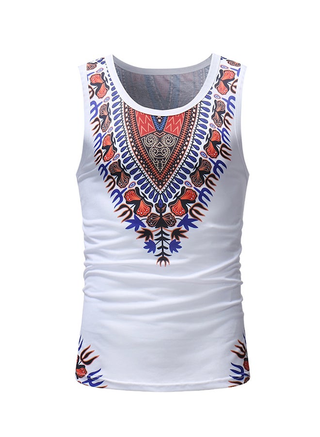 Sleeveless Ethnic Style Vest White  - Image 4