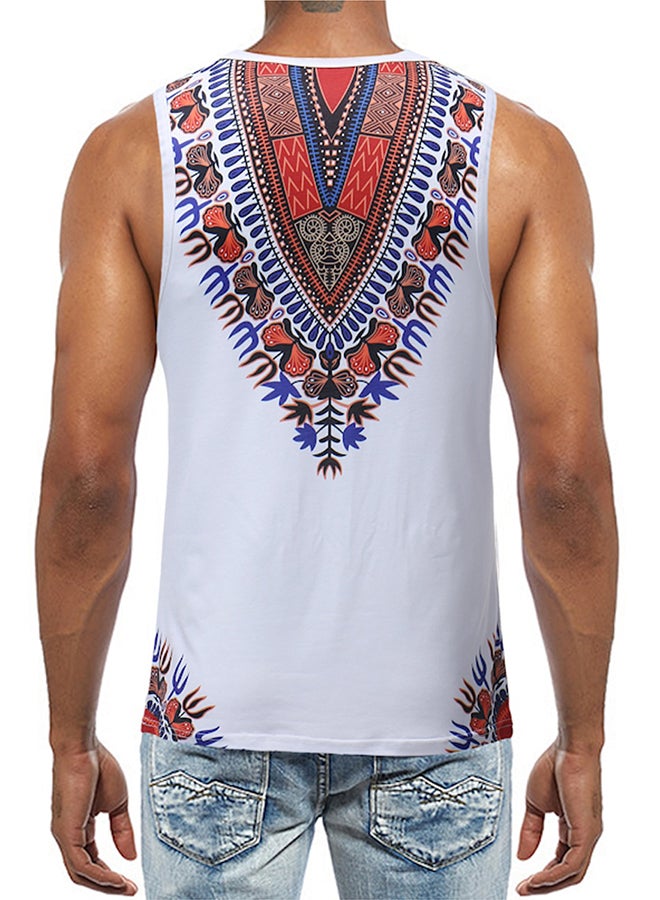 Sleeveless Ethnic Style Vest White  - Image 2