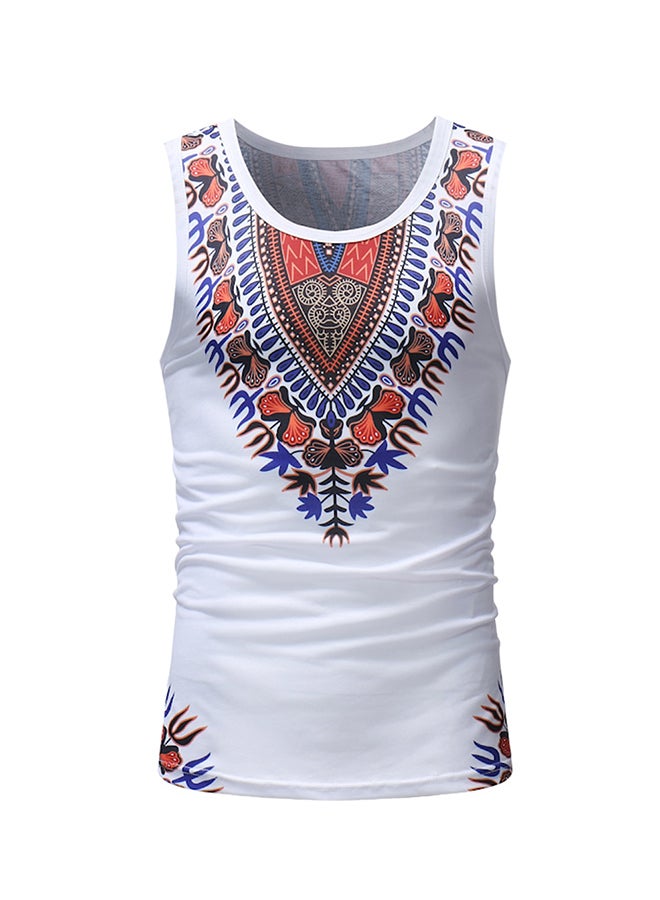 Sleeveless Ethnic Style Vest White  - Image 1