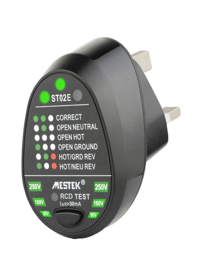 MESTEK RCD Electric Socket Tester Black 9x7.50x8centimeter  - Image 1