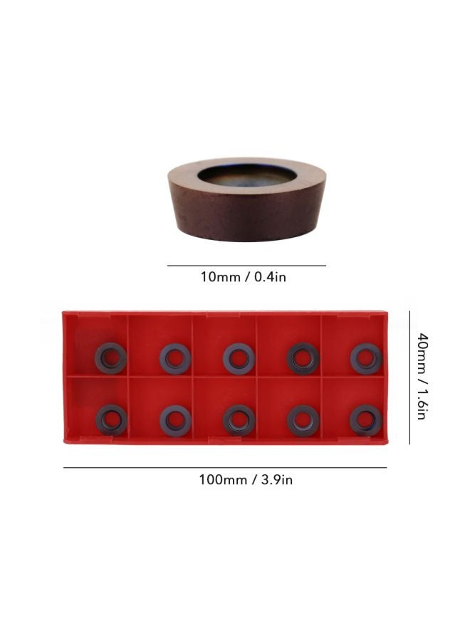 10-Piece Face Mill Cutter CNC Turning Tool Black 10mm - Image 2