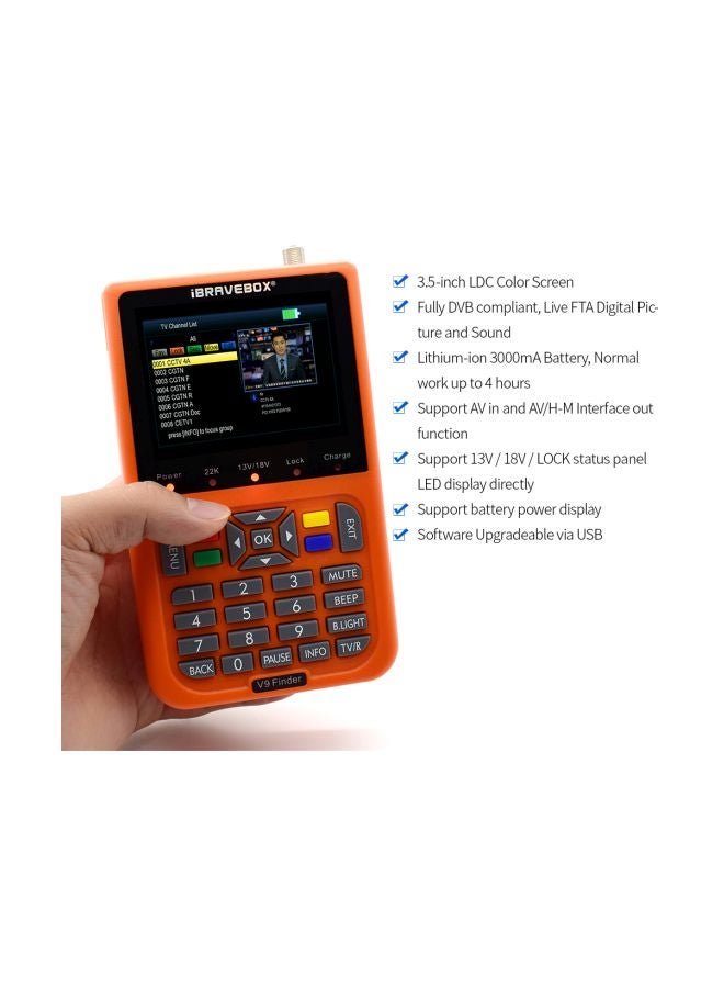 Digital Satellite Signal Finder Orange 6.10x3.74x1.77inch - Image 4