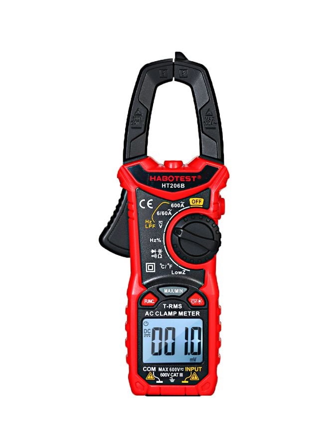 HABOTEST - Digital Clamp Meter Black/Red - Image 1