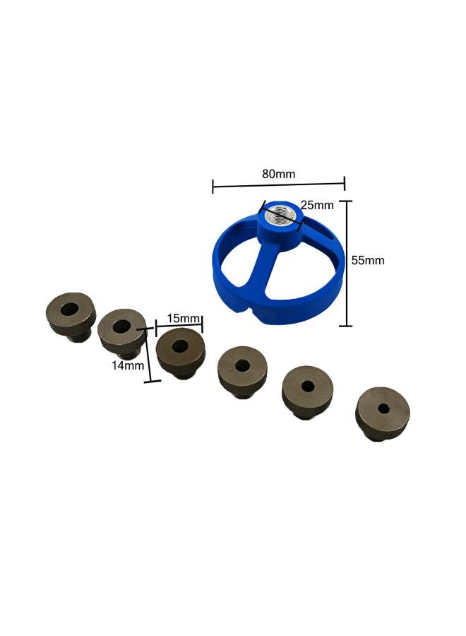 Generic 9-Piece Woodworking Tool Drill Guide With Drill Bushing Set Blue  - Image 2