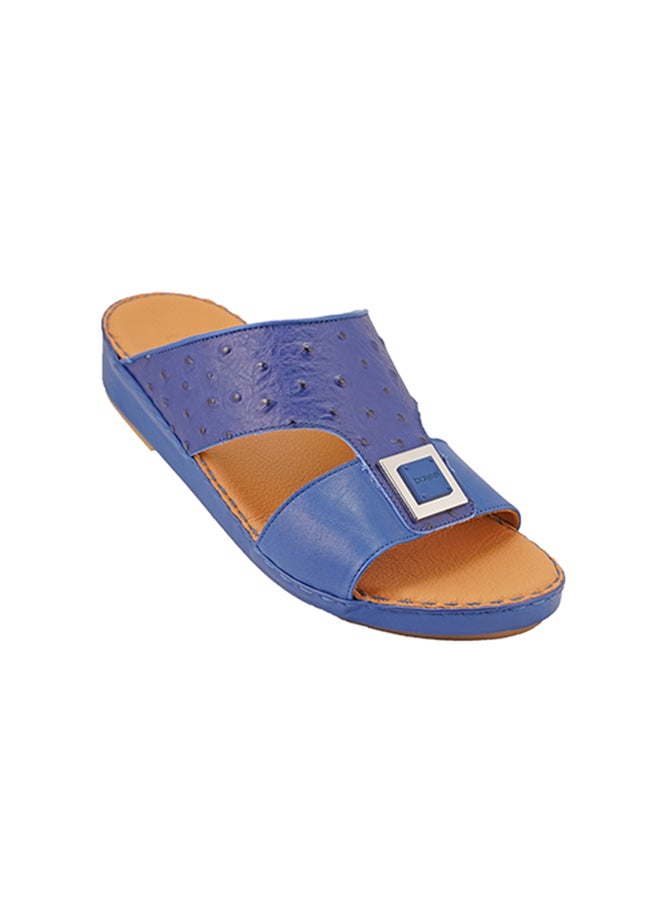 barjeel uno - Slip On Comfort Wear Arabic Traditional Sandals Navy - Image 1