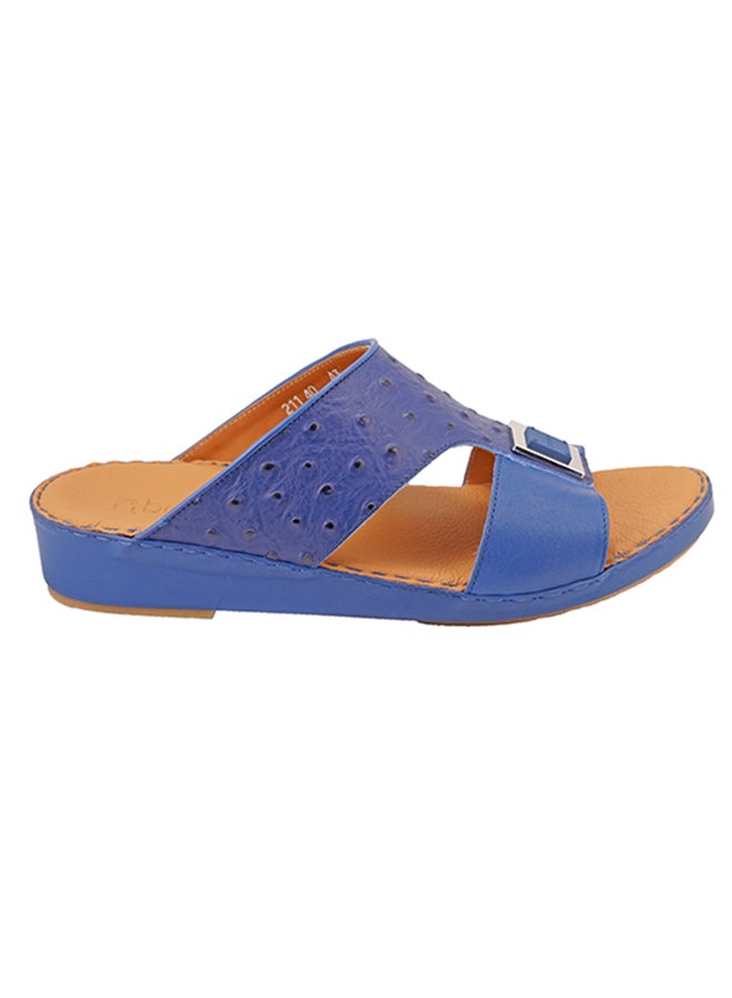 barjeel uno - Slip On Comfort Wear Arabic Traditional Sandals Navy - Image 1