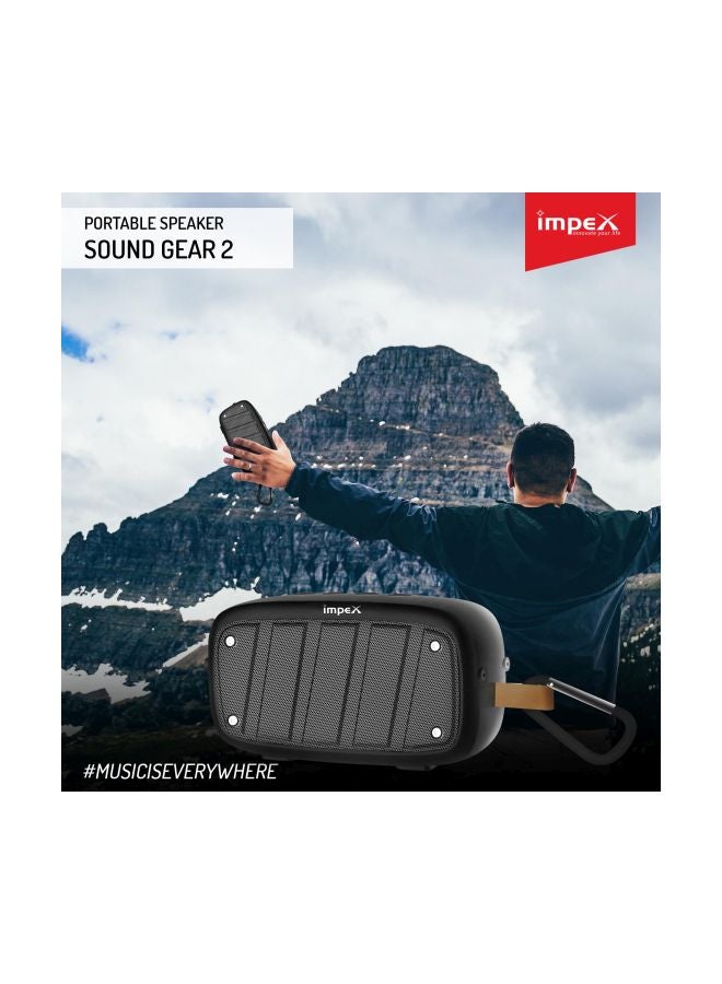 Impex - Soundgear-2 10 Watts 2.0 Channel Portable Bluetooth Speaker With Usb/Sd/Tf Card/Aux/Fm Radio & Bluetooth Function Black - Image 1