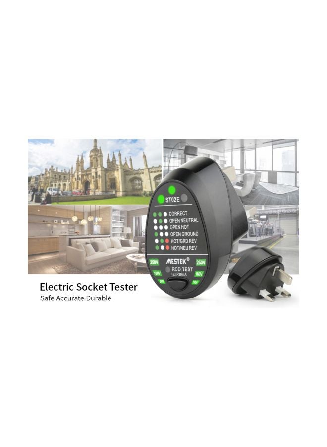 MESTEK RCD Electric Socket Tester Black 9x7.50x8centimeter  - Image 4