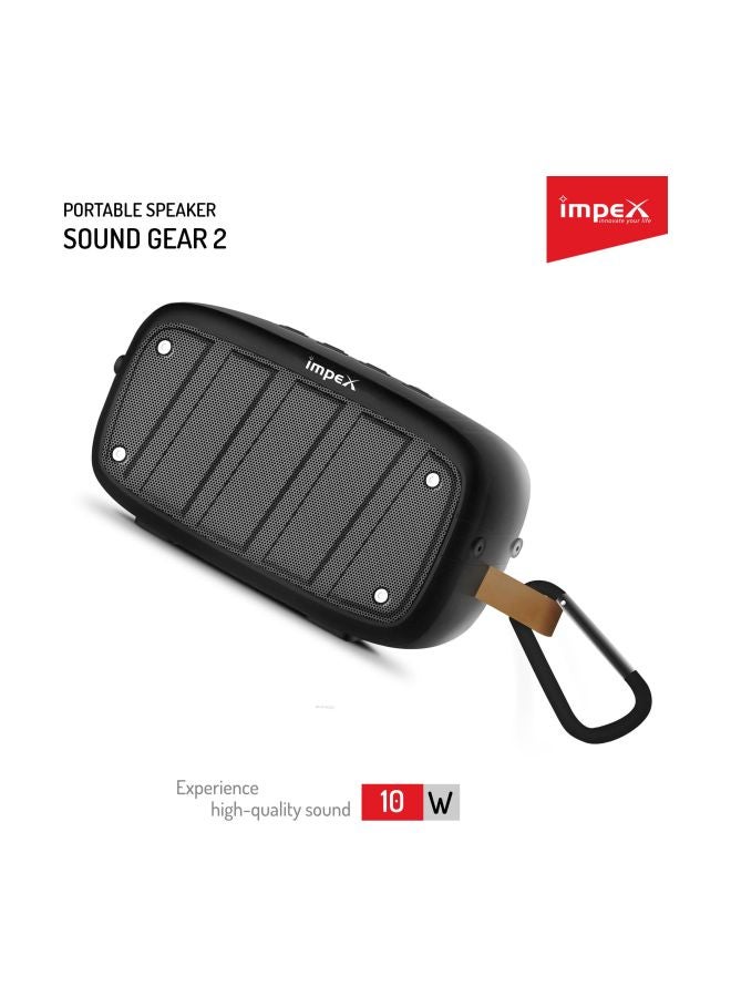 Impex - Soundgear-2 10 Watts 2.0 Channel Portable Bluetooth Speaker With Usb/Sd/Tf Card/Aux/Fm Radio & Bluetooth Function Black - Image 1