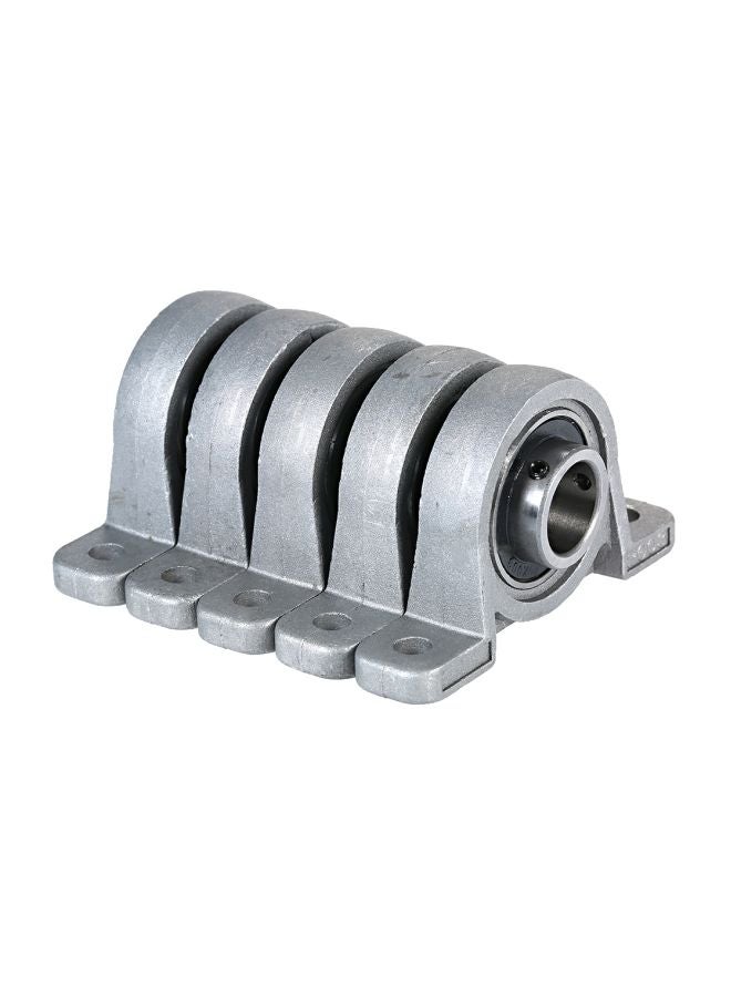 5-Piece Inner Ball Mounted Pillow Block Bearing Silver - Image 1