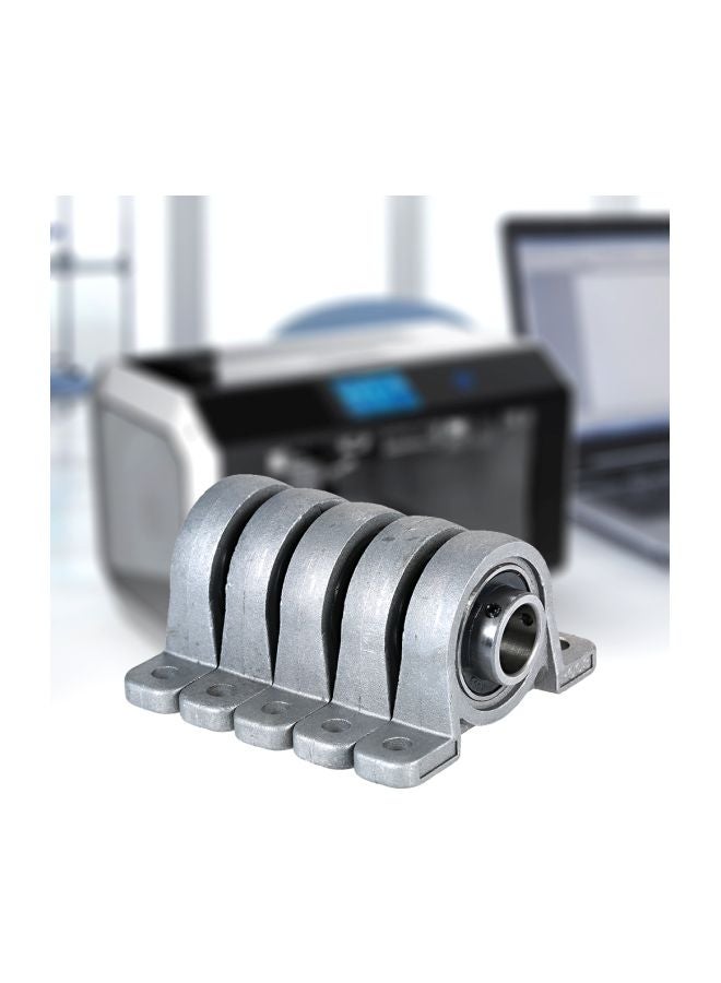 5-Piece Inner Ball Mounted Pillow Block Bearing Silver - Image 4