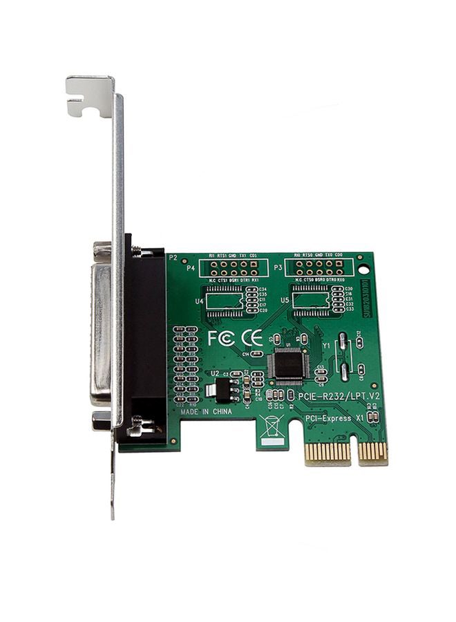 ماركة غير محددة محول من منفذ PCI-E إلى منفذ LPT للطابعات الضريبية أسود/أخضر/فضي  - Image 1