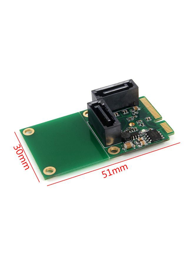 ماركة غير محددة بطاقة توسعة لمحول القرص الصلب بمنفذين من PCI-E إلى منفذ SATA 3 أخضر/أسود  - Image 4