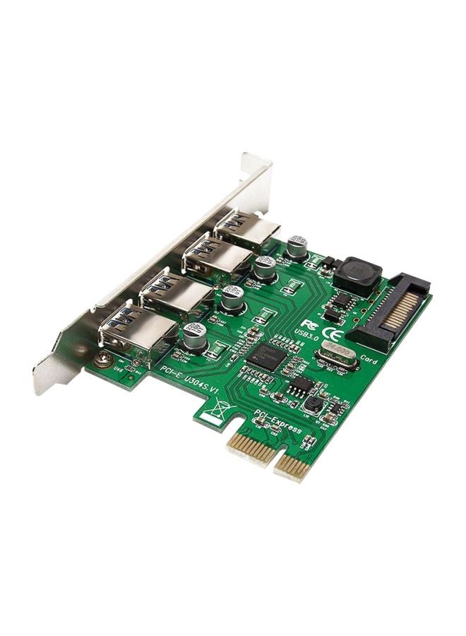 ماركة غير محددة محول توزيع ب4 منافذ من PCI-E إلى USB 3.0 أسود/ فضي/ أخضر  - Image 2