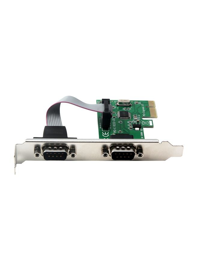 Generic 2 Port PCI-E To RS232 Interface Expansion Card COM Adapter Green/Silver/Black  - Image 4