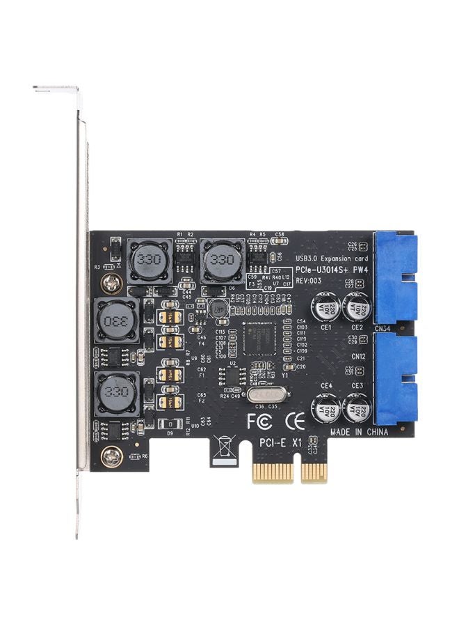 Generic 4-Port PCI-E USB 3.0 Expansion Card Black/Blue/Gold  - Image 1
