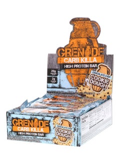 Grenade Pack Of 12 Carb Killa Chocolate Chip Cookie Dough High Protein Bar 
