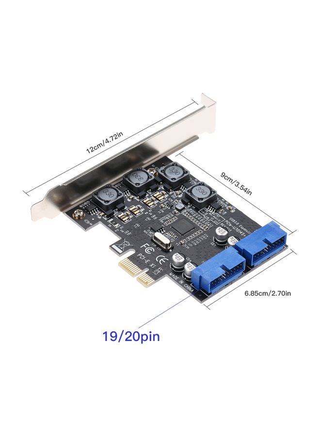Generic 4-Port PCI-E USB 3.0 Expansion Card Black/Blue/Gold  - Image 2