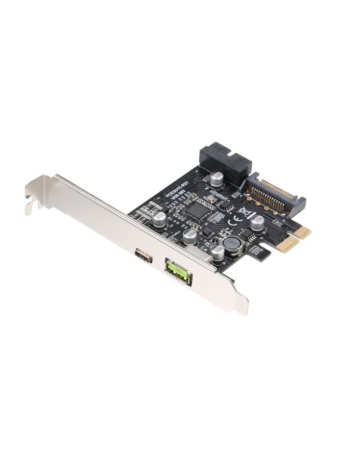 Generic PCI-E To USB 3.1 Expansion Card Black/Silver  - Image 1
