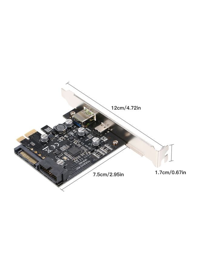 Generic PCI-E To USB 3.1 Expansion Card Black/Silver  - Image 3
