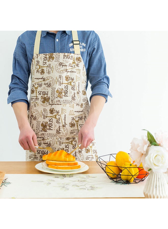 Convenient Pocket Waterproof Kitchen Adult Apron Beige/Brown 38x5x30cm  - Image 2