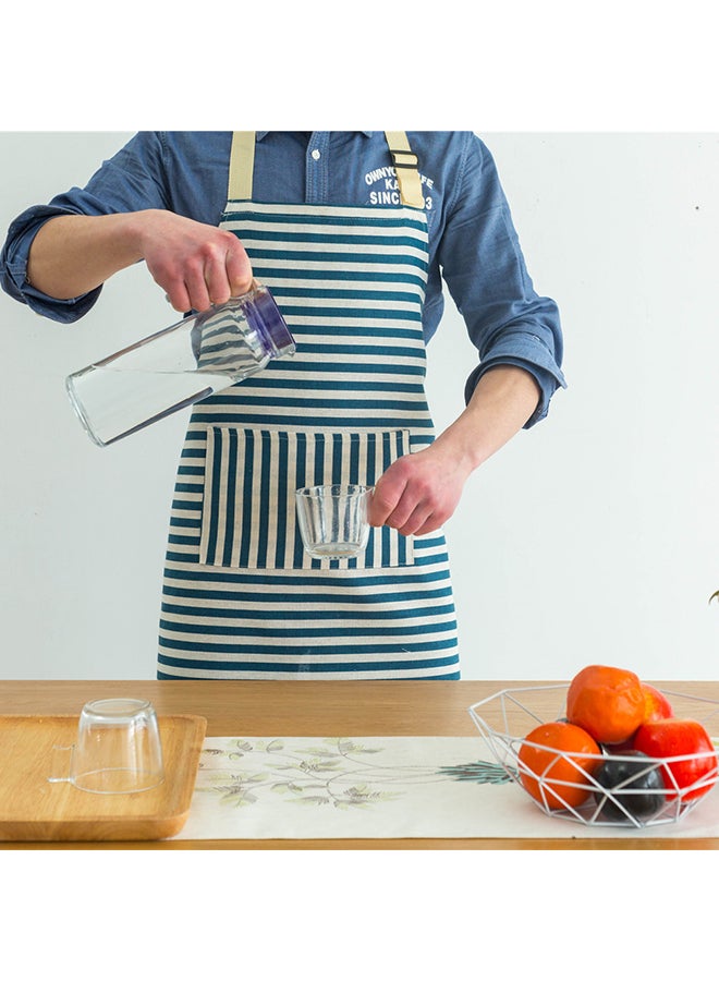 Convenient Pocket Waterproof Kitchen Adult Apron Blue/White 38x5x30cm  - Image 2
