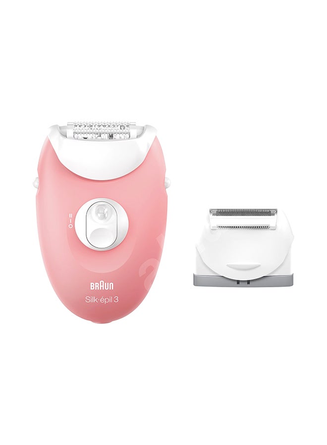 براون ماكينة إزالة الشعر 3 في 1 سيلك إبيل 3 للمبتدئين أبيض/ وردي 220جرام - Image 2