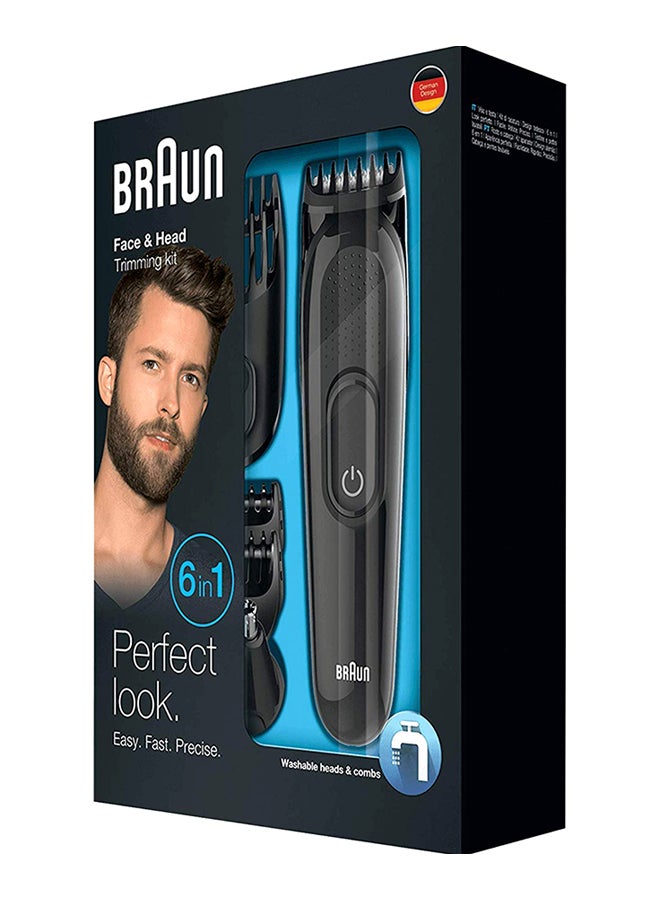 Braun 6-In-1 Rechargeable Multi-Grooming Trimmer Black 5.6 x 15.4 x 22.1cm - Image 2