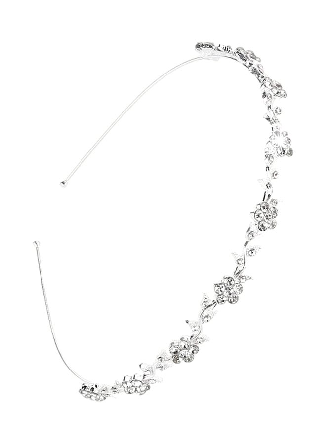 Beauenty Rhinestones Design Headband Silver - Image 2