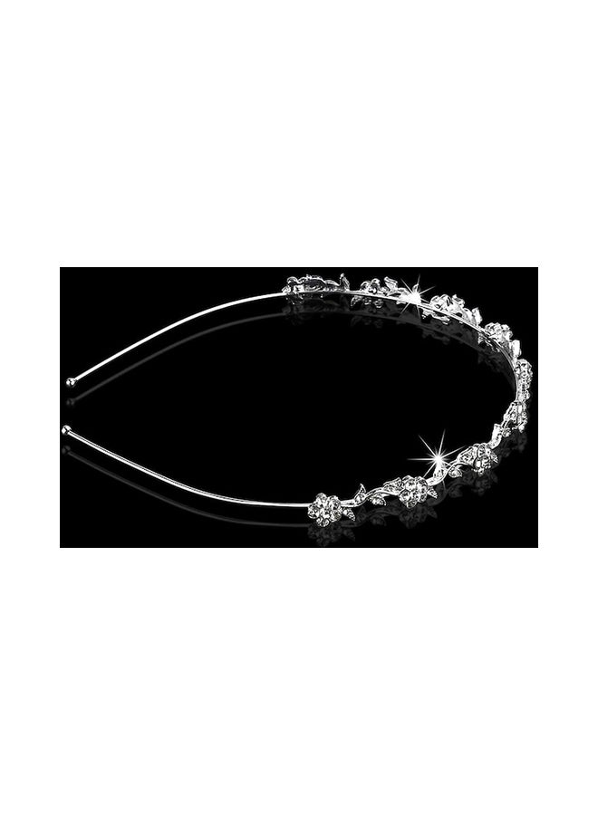 Beauenty Rhinestones Design Headband Silver - Image 3