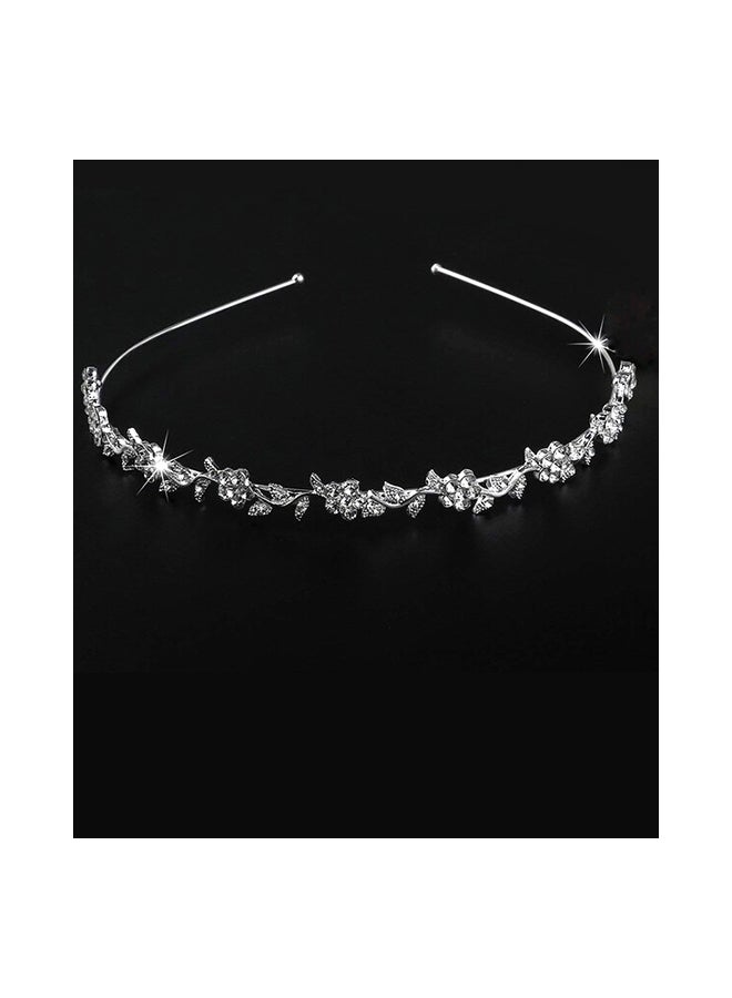 Beauenty Rhinestones Design Headband Silver - Image 4