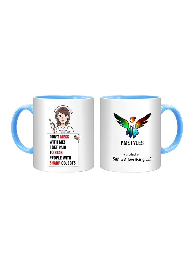 أف إم ستايلز مج مطبوع عليه عبارة "Don't Mess With Nurse" متعدد الألوان - Image 1