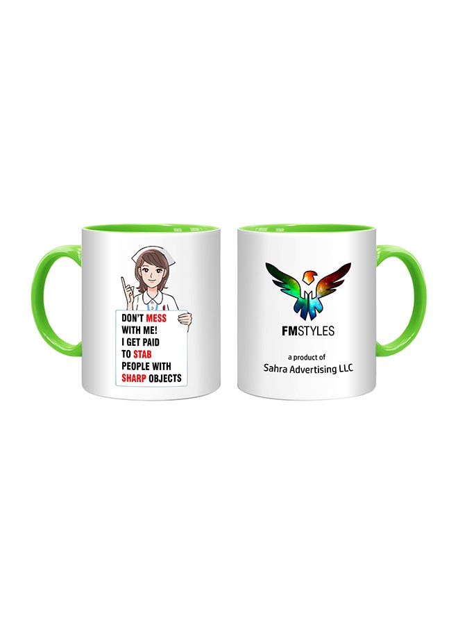 FMSTYLES Don't Mess With Nurse Printed Mug Multicolour - Image 1