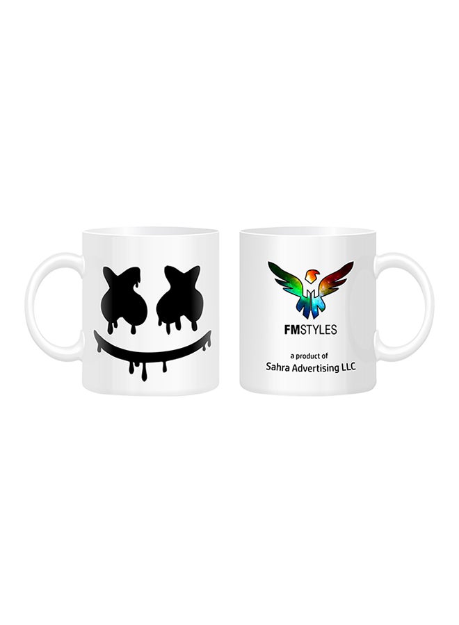 أف إم ستايلز مج بطبعة وجه مارشميلو أسود/ أبيض - Image 1