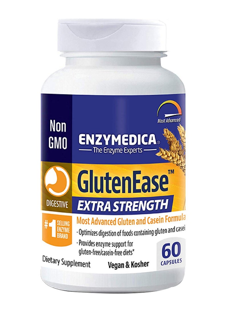 ENZYMEDICA - Glutenease Extra Strength Dietary Supplement - 60 Capsules - Image 1