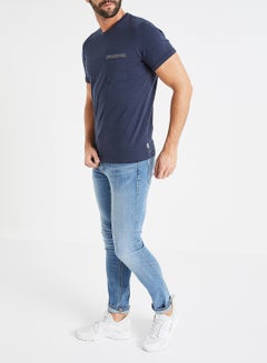 PRODUKT Rolled Sleeve T-Shirt Navy  - Image 3