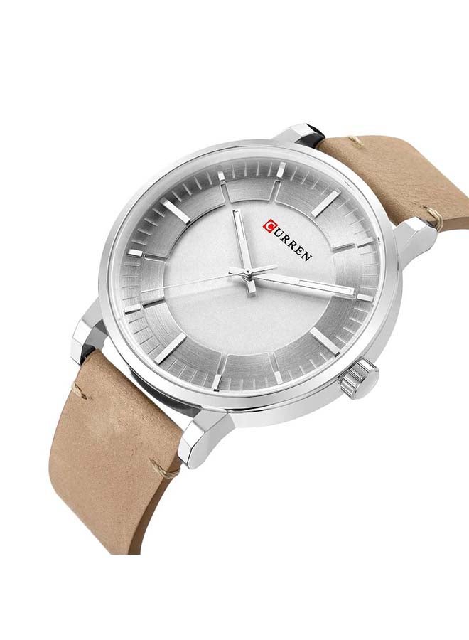 CURREN Men's Round Leather Wrist Watch M-8332-1 - Image 2