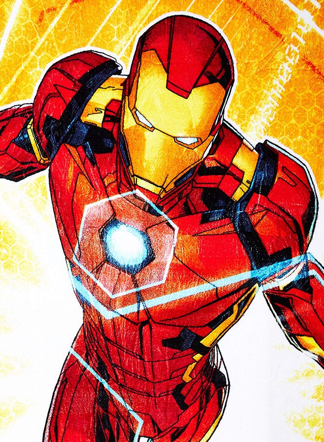 MARVEL - Ironman Design  Flannel Blanket Polyester Multicolour 160x220cm - Image 1