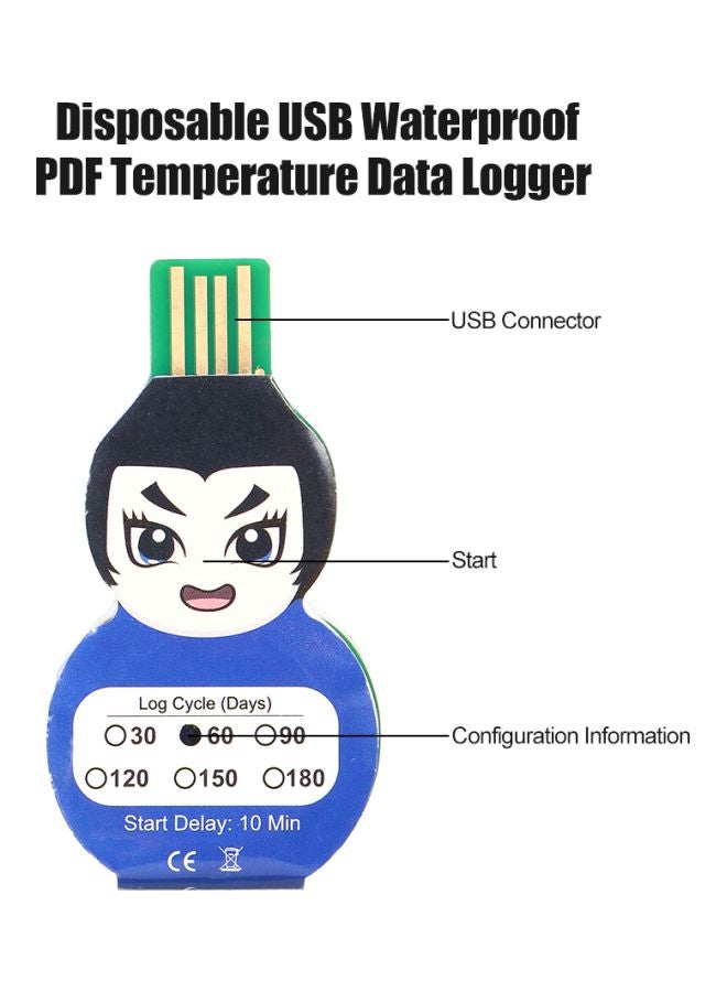 ماركة غير محددة مقياس حرارة مزود بمنفذ USB 2.0 لقياس درجة الحرارة والدائرة الكهربائية الباردة أزرق  - Image 2