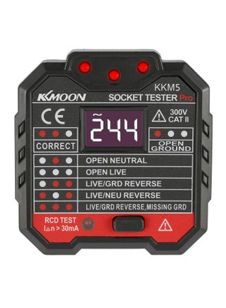Kkm5 Digital Display Socket Detector Portable Circuit Polarity Voltage Tester Wall Plug Breaker Finder Rcd Test Multicolour 0.085kg - v1582121468/N24564000A_1