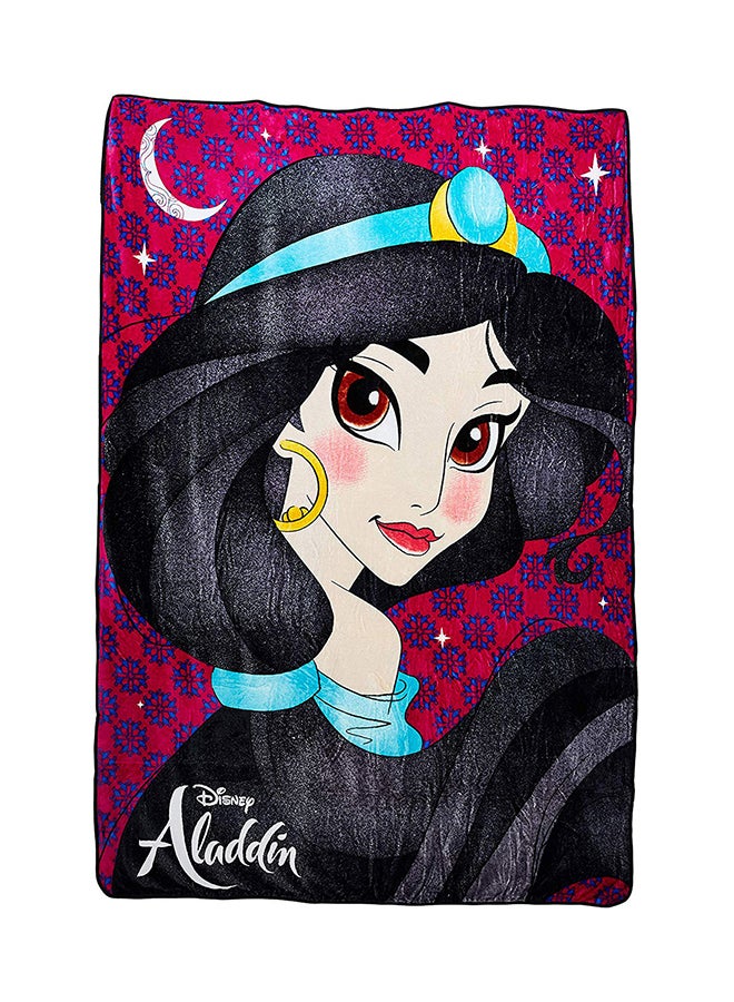 Disney Princess Jasmine Design  Flannel Blanket Polyester Multicolour 160x220cm  - Image 1