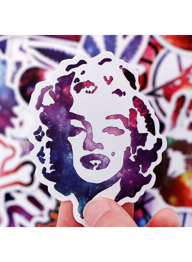 50-Piece Starry Waterproof Decorative Stickers Multicolour 0.04kg - Image 2
