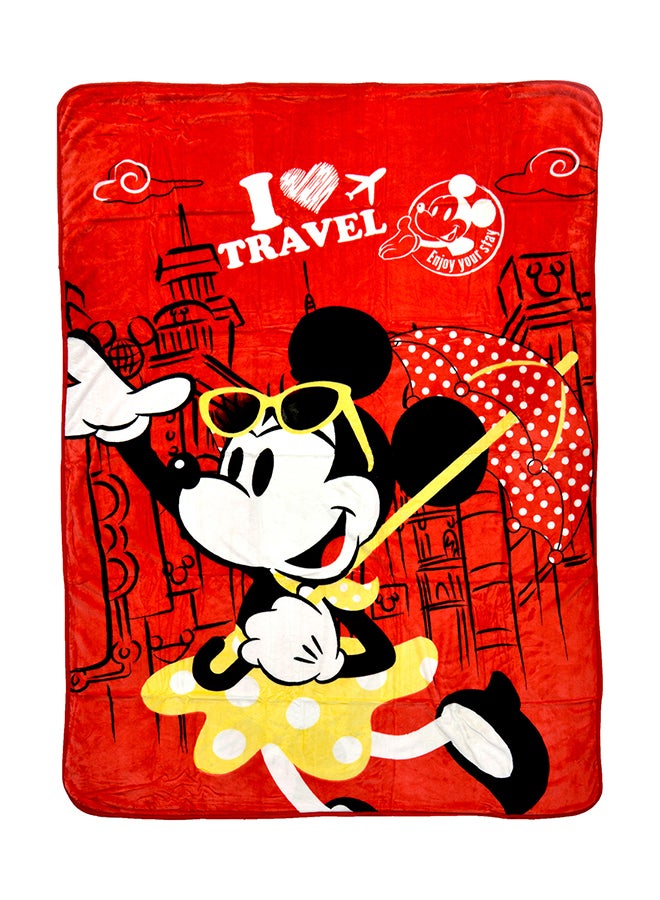 Minne Mouse Design  Flannel Blanket Polyester Red 160x220cm - v1582122742/N34970176A_1