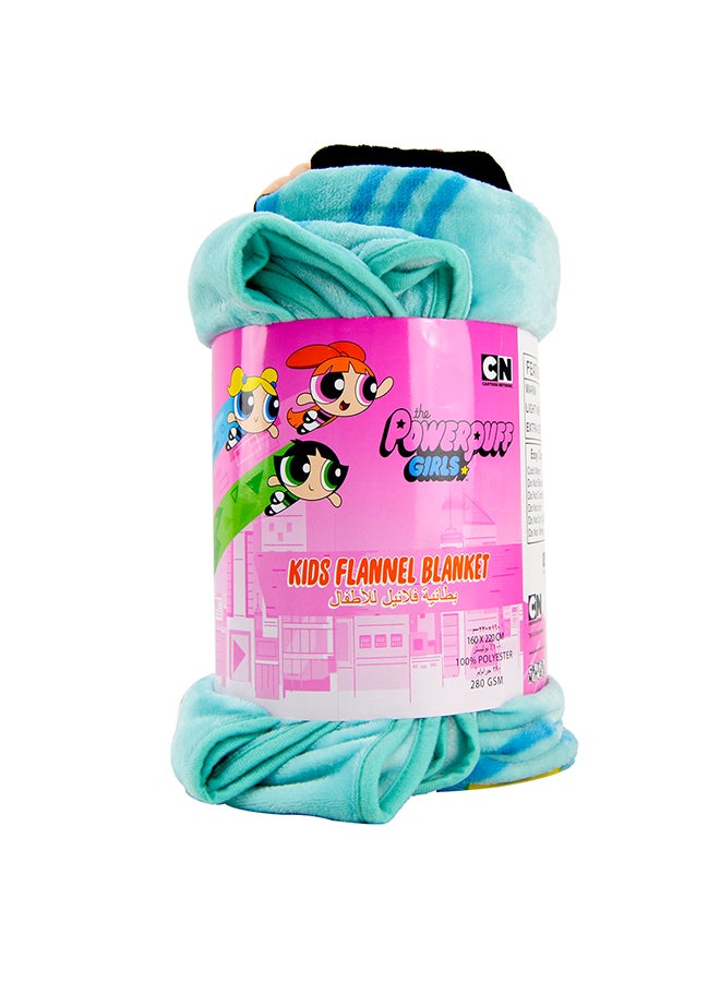 CN Powerpuff Girls Design  Flannel Blanket Polyester Multicolour 160x220centimeter - Image 2