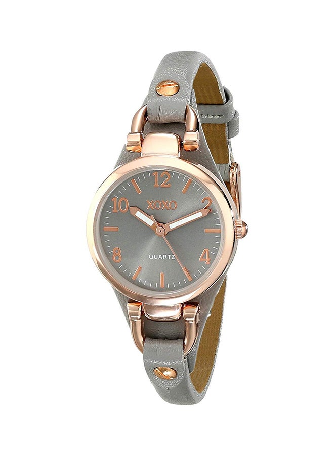 ساعة يد بعقارب وسوار مصنوع من الجلد طراز 2724305779369 women