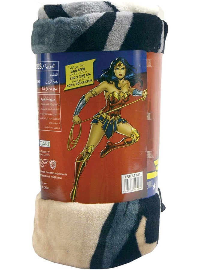 WB Games Wonder Woman Printed Blanket Polyester Multicolour 160 x 220cm  - Image 3
